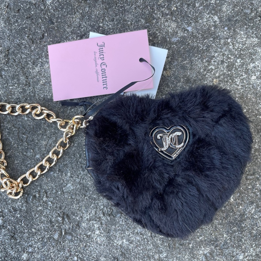 Juicy Couture Black and Gold Heart-Shaped Clutch